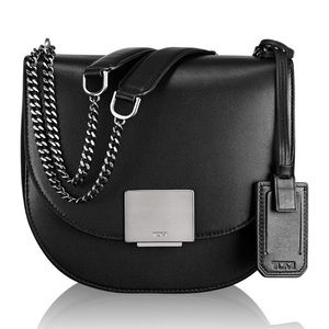 Tumi Bonnie shield black leather shoulder bag